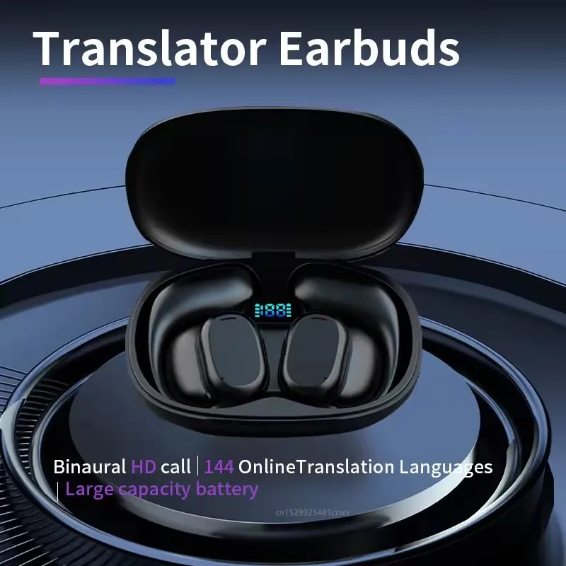 B66 Language Translator Earbuds 144 Languages 98% Accuracy Real-Time With Online Offline Built In Mic Voice Translation Headphone