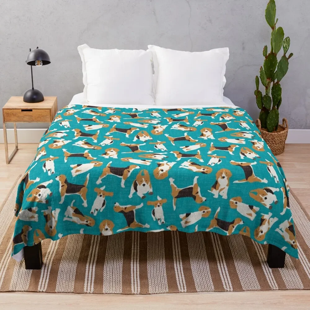 

beagle scatter blue Throw Blanket Shaggy For Baby Baby Blankets