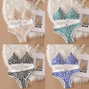 Women Seamless Bra Set Low Waist Panties Cotton 10