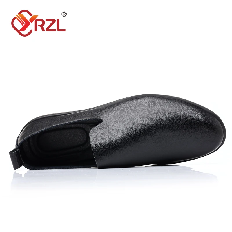 YRZL Leather Men Shoes Casual Black Formal Mens Loafers Moccasins Italian Comfortable Big Size 46 Slip on Male Loafers Shoes 3