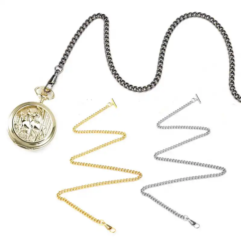 44cm/65cm Length Retro T-bar Metal Pocket Watch Chain Pendant Holder Metal Pocket Watch Accessories for Watchmaker pocket watch chain,watch parts