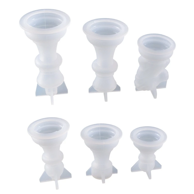 

6 Pcs 3D Chess Epoxy Resin Mold UV Crystal Epoxy Mold Handmade Chess Pieces Mold