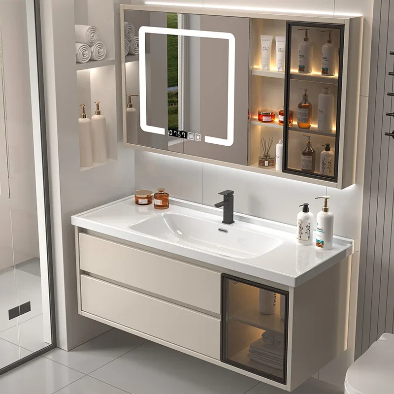 Modern minimalist integrated bathroom cabinet, smart bathroom sink, washbasin set # F2445