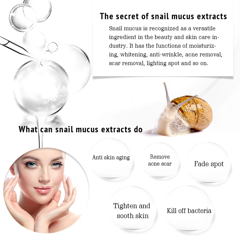 Snail Caviar Hyaluronic Acid Serum For Face Care Beauy Firming Hydrating Brightening Moisturizing Facial Serum Skin Care 4