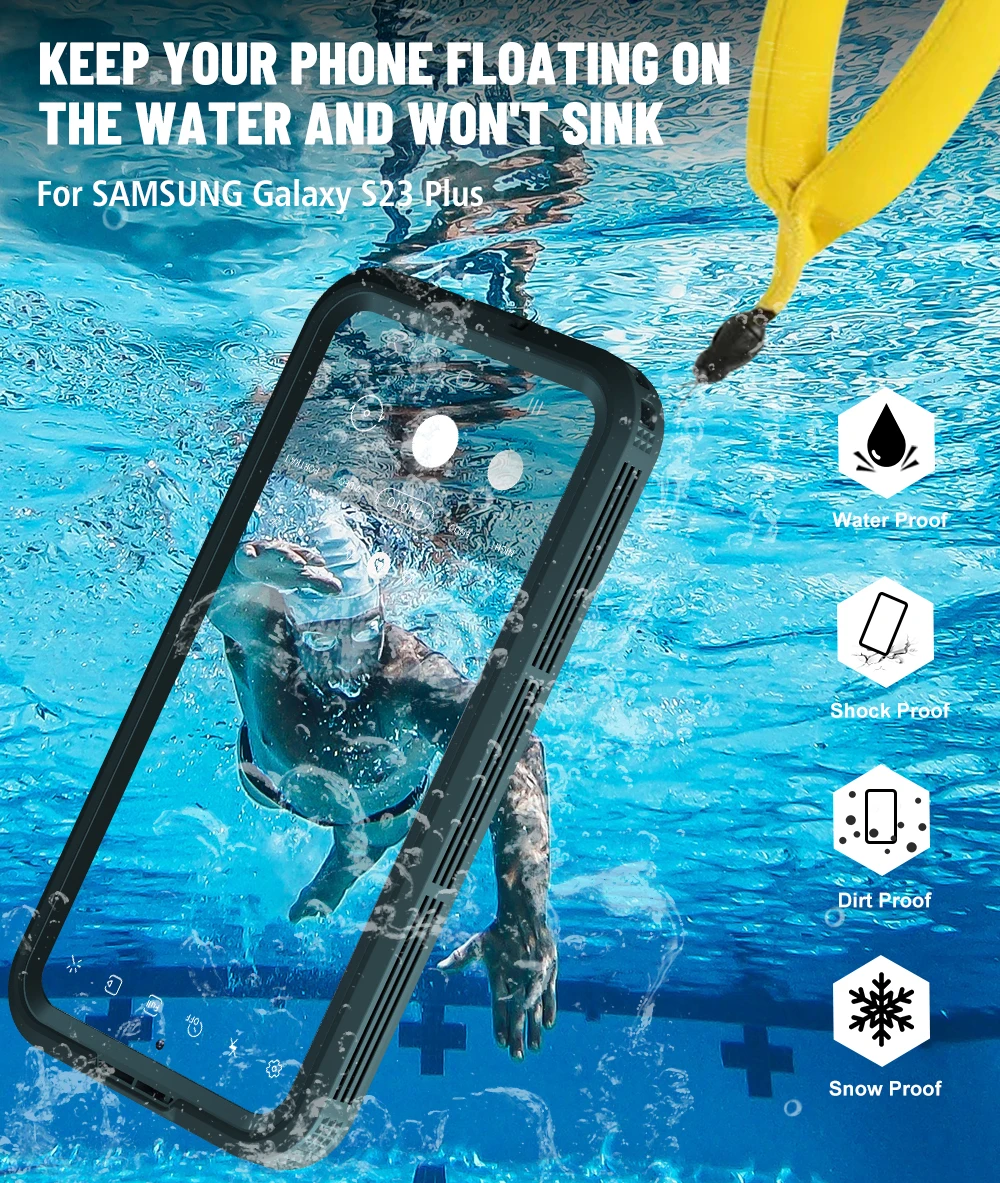 Shellbox-estojo Impermeável para Samsung S23 Plus Tela S24 Ultra com Protetor Tampa Subaquática à Prova de Choque - Image 3