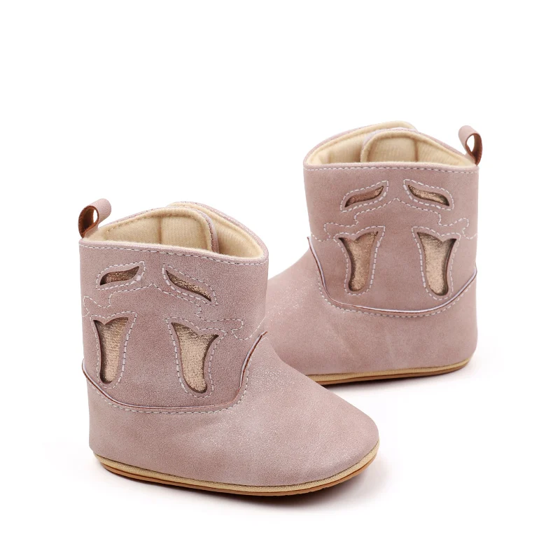 Suefunskry Baby Girl Boy Warm Boots Vintage Style Hollow Out First Walking Shoes Cute Snow Boots Shoes for Winter Fall