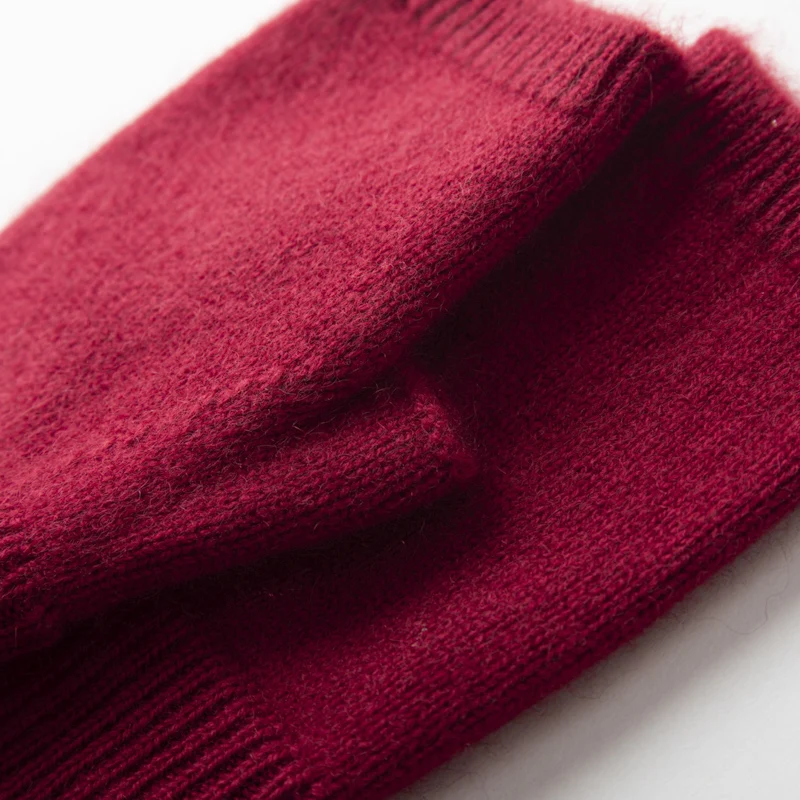 Winter High-Quality 100% Cashmere Gloves Women Soft Warm Stretch Knit Mittens Guantes Solid Color Casual Mittens Guantes