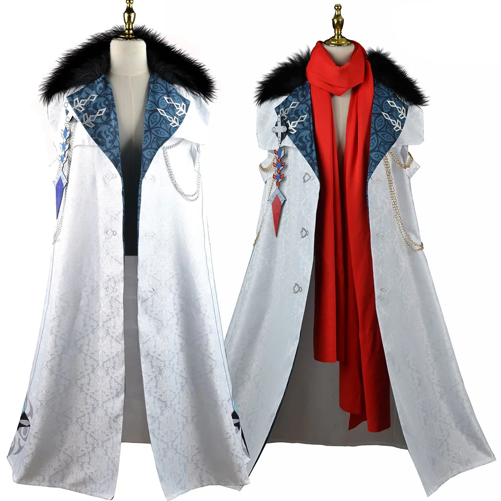 

Fatui Cloak Genshin Impact Doctor Fatui Coat Executive Cloak Tartaglia Cape Scarf Cosplay Costumes Woman Man Party Full Set