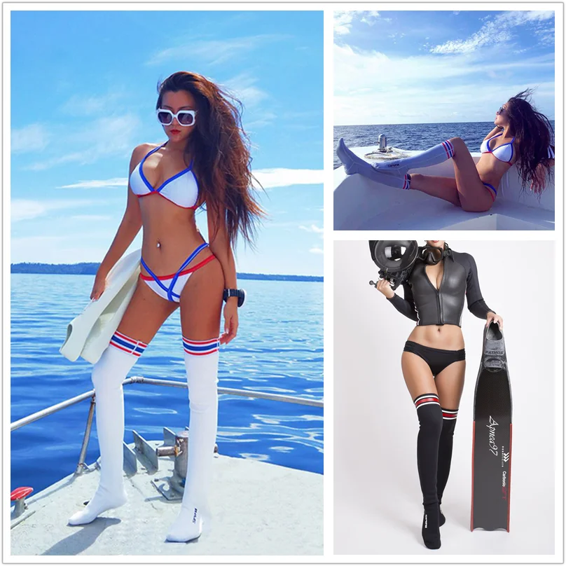 

Women's Long Socks 2mm Neoprene Diving Scuba Socks Thermal Flexible Anti Slip Stockings for Rafting Snorkeling Swimming Beach