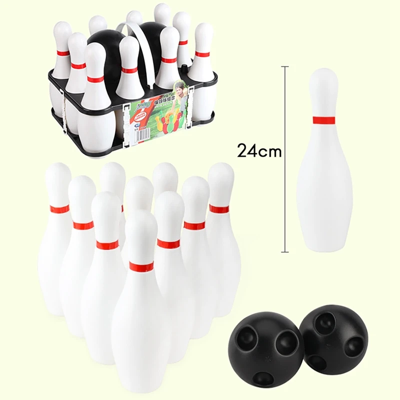 1 Set Bowling Set For Kids & Adults 2 Ball With 10 Pins For Family Kids And Adults Backyard Skittles