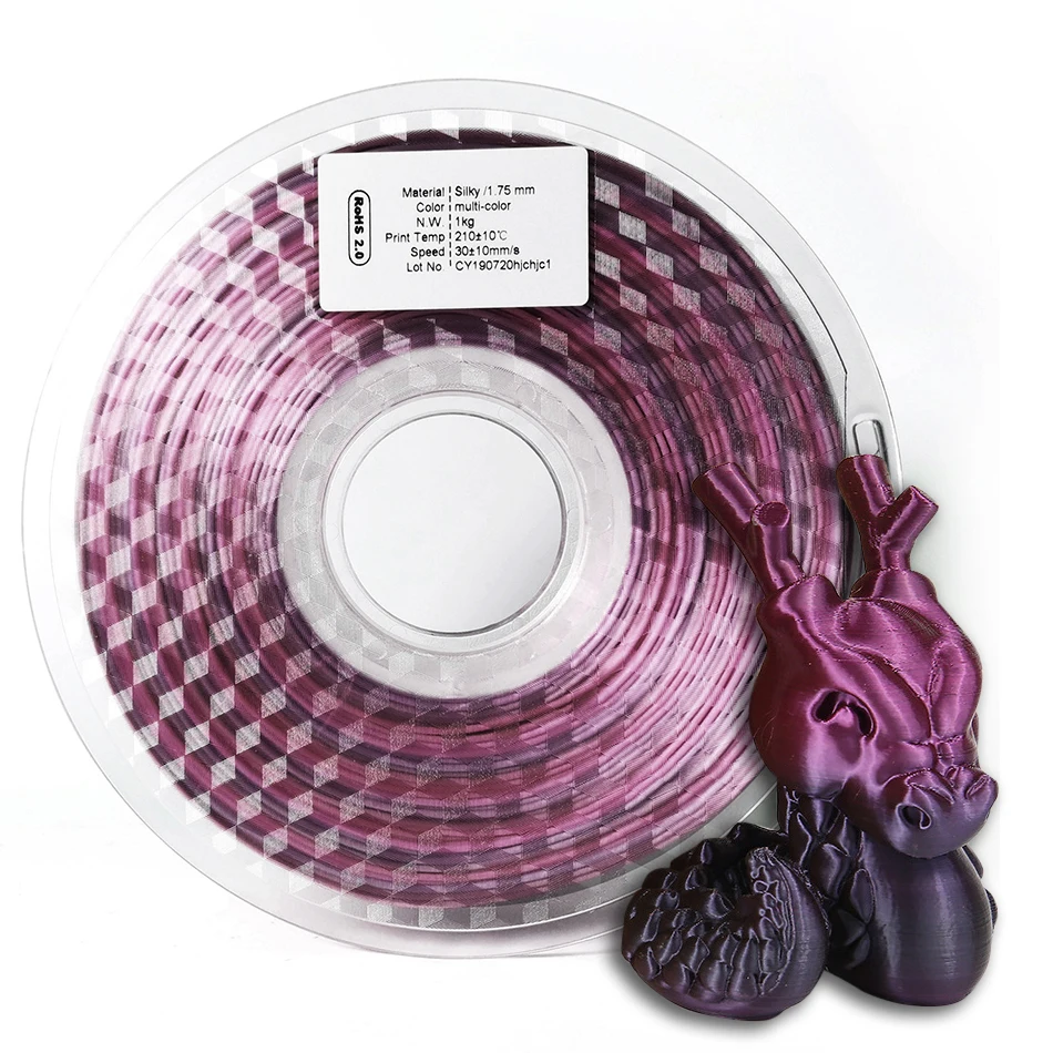 impressão 3d duotone gradiente ouro bronze roxo
