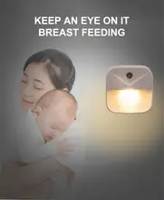  Xiaomi LED Night Light Wireless Light Control Sensor EU Plug Dusk-to-Dawn Night Lights Baby Kids Bedside Bedroom Corridor Lamp 