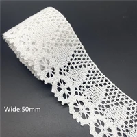 10mm-50mm 2yards White 100%Cotton Lace Ribbon For Apparel Sewing Fabric Trim Cotton Crocheted Lace Ribbon Handmade Accessories 4