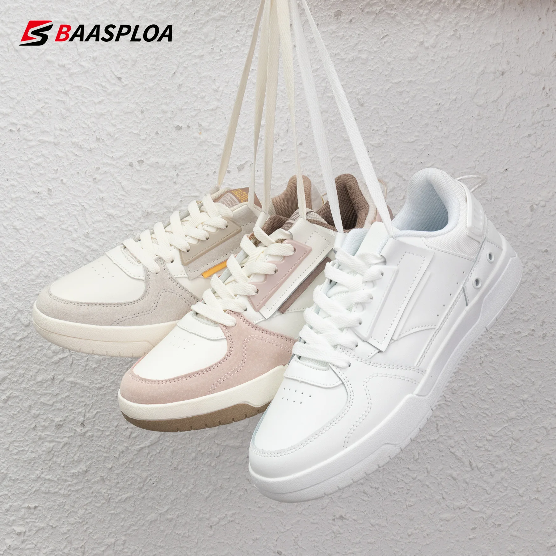 Bassploa New Women Running Shoes Fashion Women Sports Shoes Pu Surface Breathable Outdoor Non-Slip Women's Casual Running Shoes