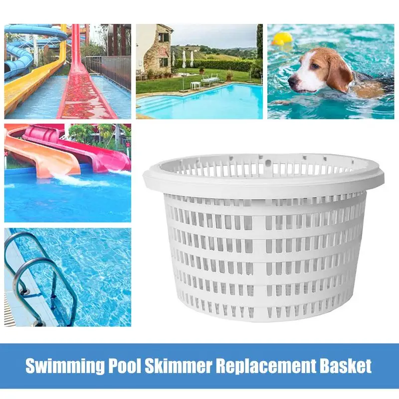 

Pool Filter Basket Replacement Durable Pool Skimmer Baskets Round Strainer Basket In-Ground Pool Skim Remove Leaves Bugs Debris