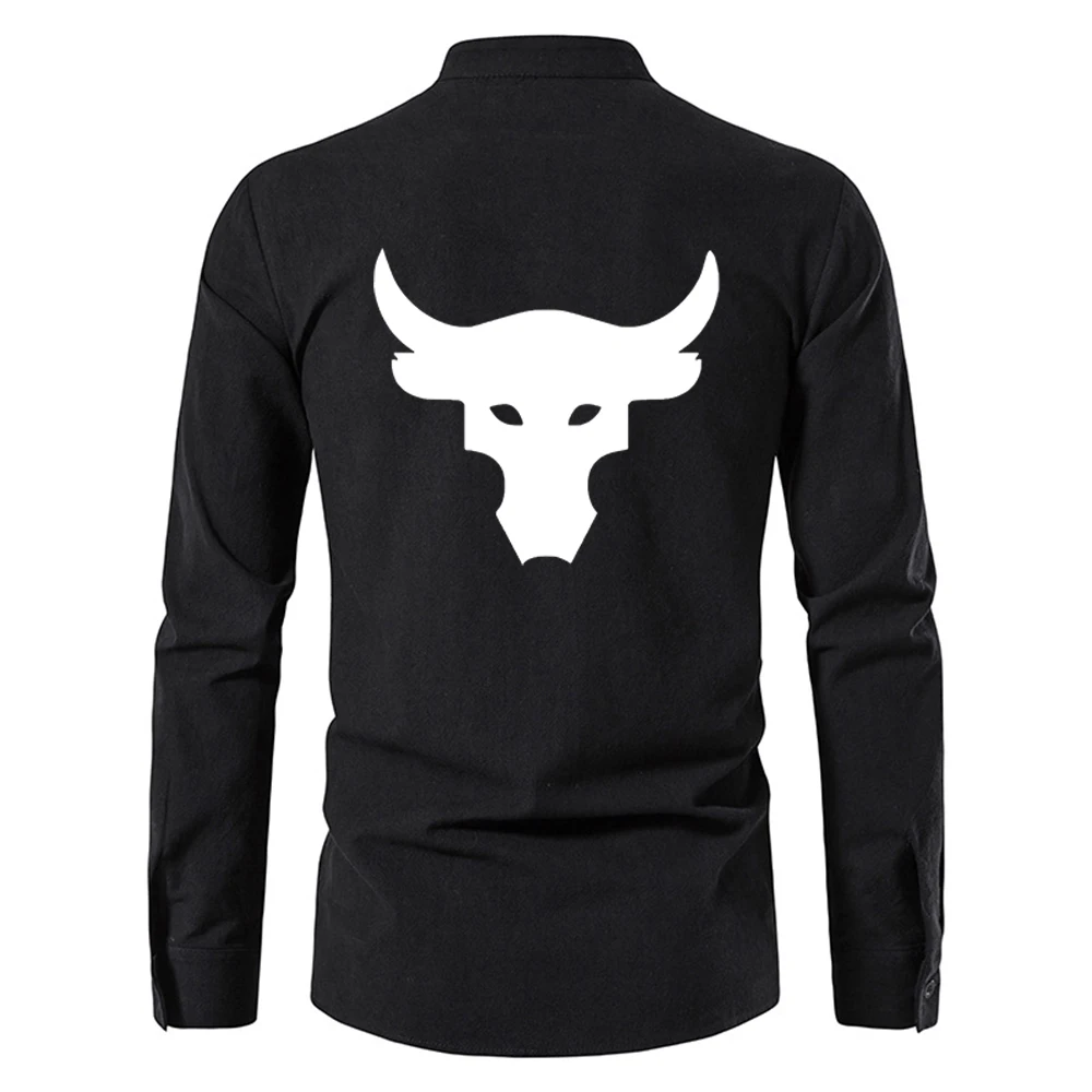 Cotton Linen Long Sleeve Summer Casual Shirt for Men