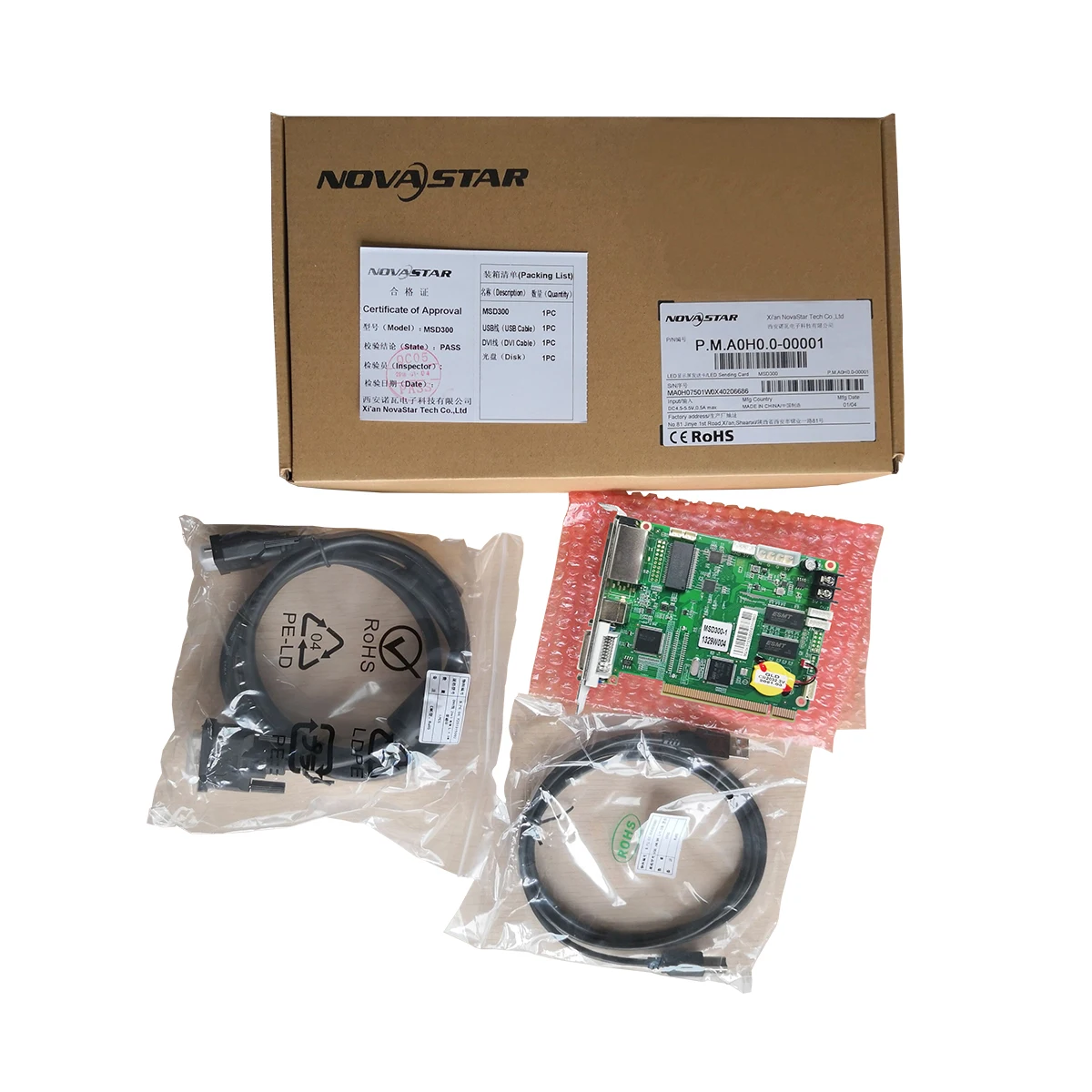 Novastar Ʈѷ LED ÷  ī, MSD300  ī, 2  Ʈũ Ʈ , LED ÷