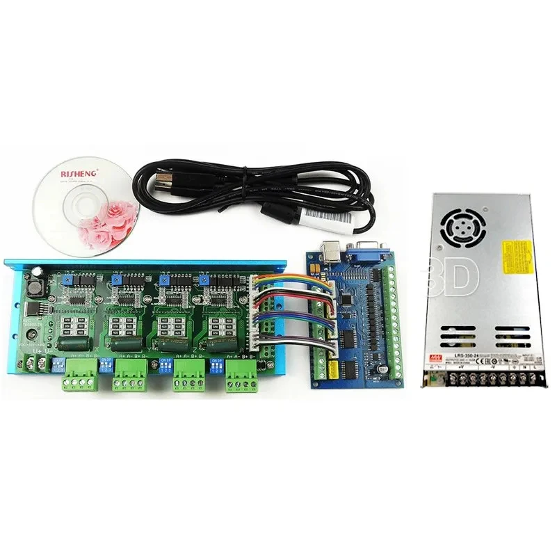 

MACH3 5 Axis STB5100 100KHz USB Motion Control Card Breakout Board with TB6600 4 Axis 4.5A Stepper Motor Driver