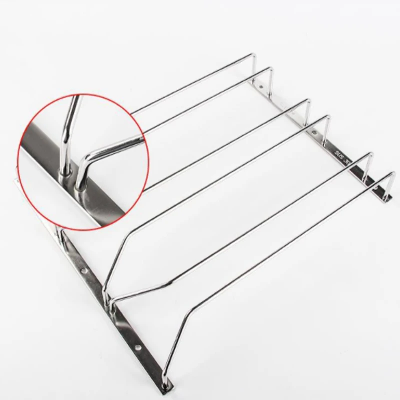 New Red Wine Glass Goblets Hanger Rack Upside Down Stemware Home Bar Pub Holder Stainless Steel Shelf Organizer Dish Rack 4