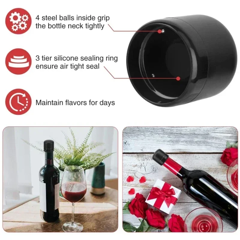 Wine Bottle Stopper 1/2 Piece Reusable Bar Accessories Silicone Sealing Champagne Cork Keep Wine Freshness Bottle Cap Barware Home