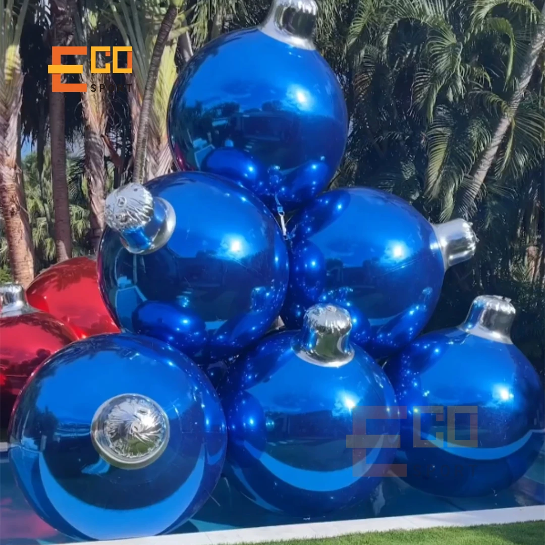 

Blue Inflatable Shiny balls Ornaments Mirror Ball for Indoor and Outdoor Christmas Event and Parties Decoration