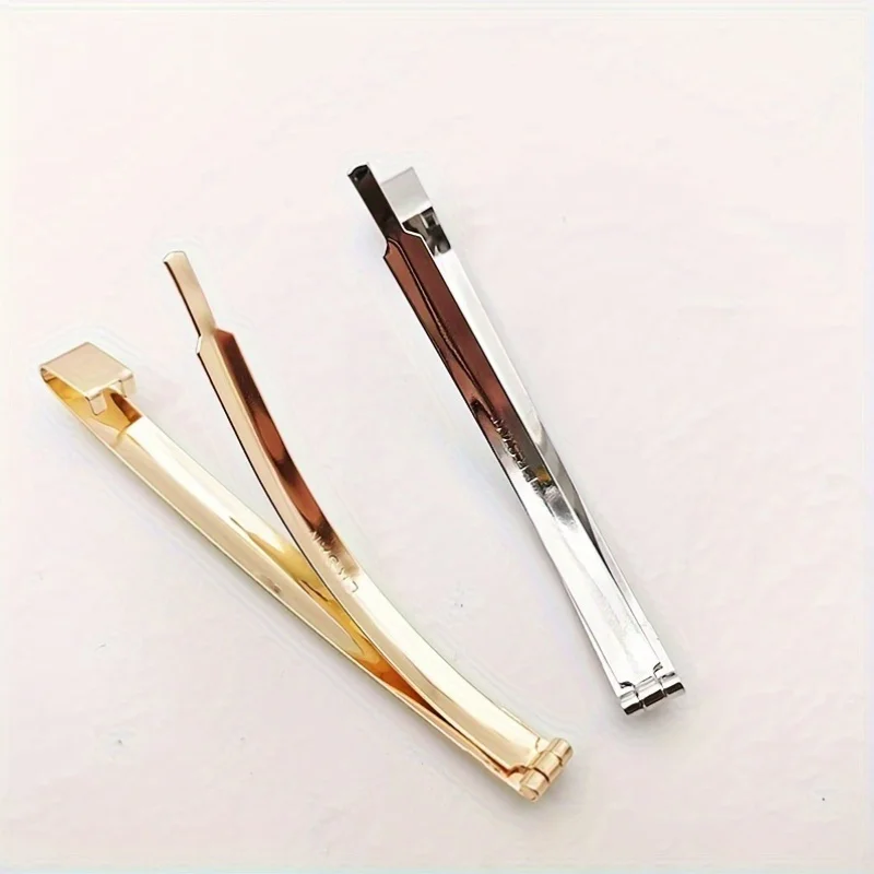 Vintage-Style Minimalist Metal Hair Clips Set - Pack of 8 Elegant Hair Accessories