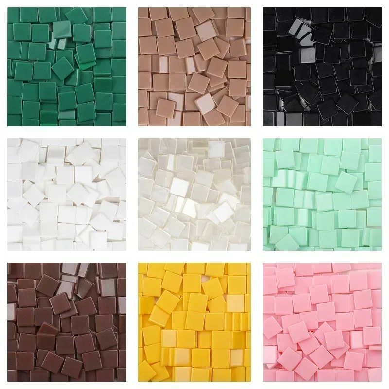 Acrylic Mosaics 100pcs 1cm Square Resin Mosaic Tiles 0.2cm Thickness DIY Crafts Materials