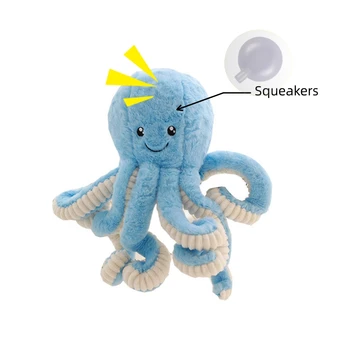 Simulation Octopus Doll Color Plush Toy Ocean Submarine Creature Squid Pet Sound Toy Decorative Ornaments Small Gifts Pet Toy 6