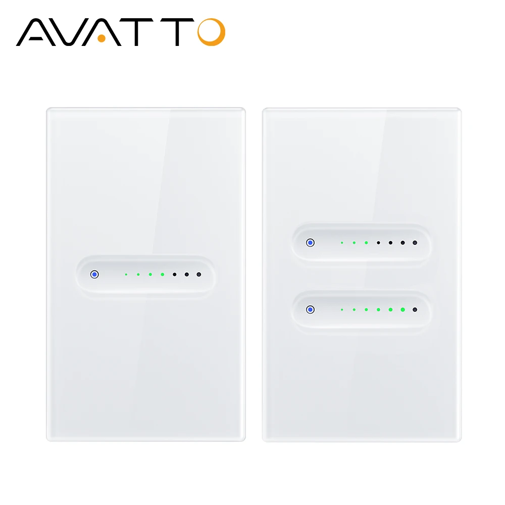 AVATTO Tuya WiFi สมาร์ท Dimmer Touch Light Switch 1/2 Gang หรี่แสงได้แผงกระจกไฟ Controller ทํางานร่วมกับ Alexa Google Home 1