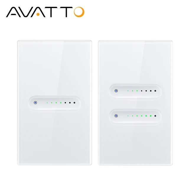 AVATTO Tuya WiFi สมาร์ท Dimmer Touch Light Switch 1/2 Gang หรี่แสงได้แผงกระจกไฟ Controller ทํางานร่วมกับ Alexa Google Home 1