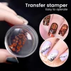 Nail Art Stamper Scraper Set Transparent Jelly Silicone Stamp Nail Stamping Plates Polish Print Transfer Templates Designs Tool 2