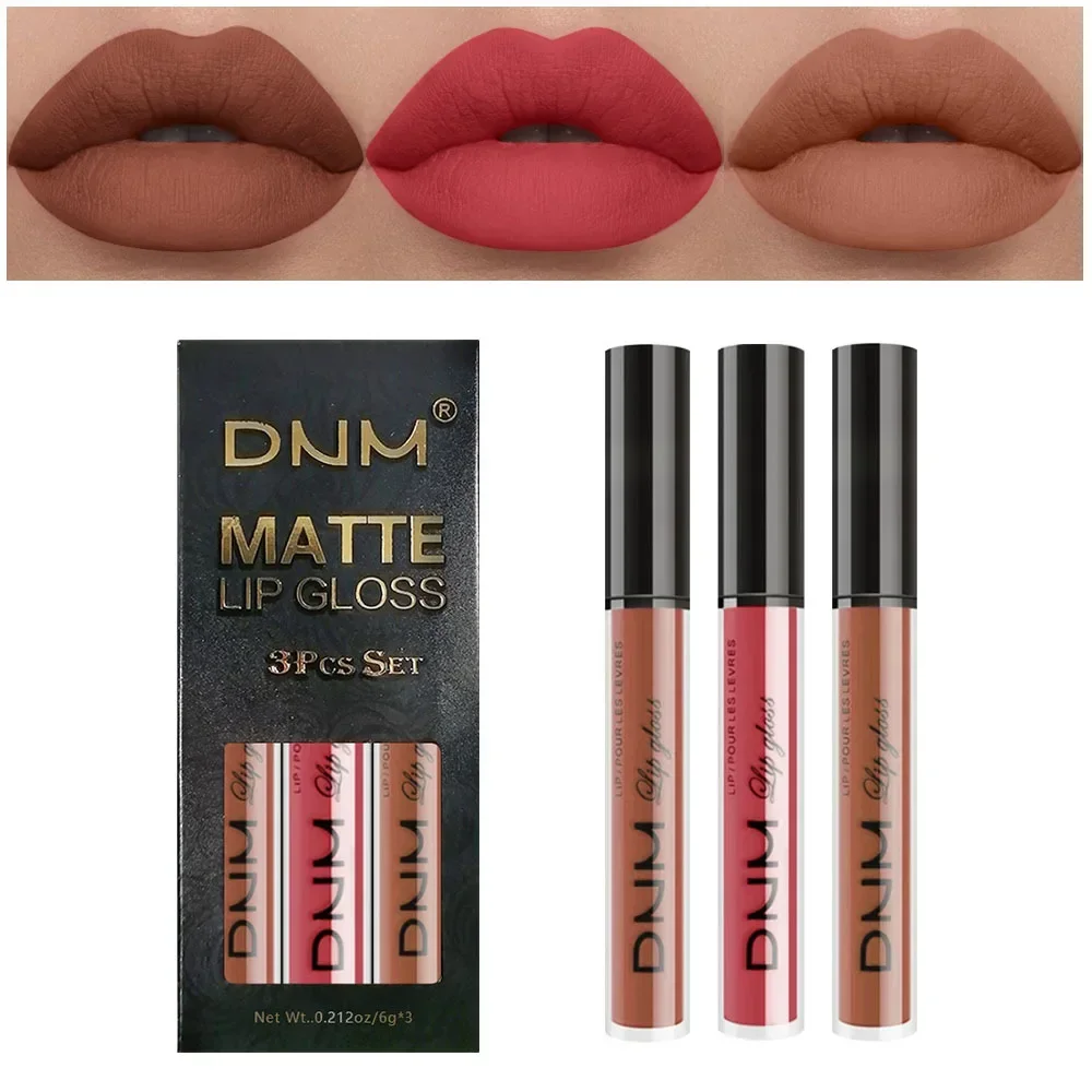 thumbnail image 1 of 3 Colors/set Matte Velvet Lip Gloss Non-Stick Cup Waterproof Long-lasting Liquid Lipstick Cosmetic Keep 24 Hours Fashion Makeup, 1 of 5