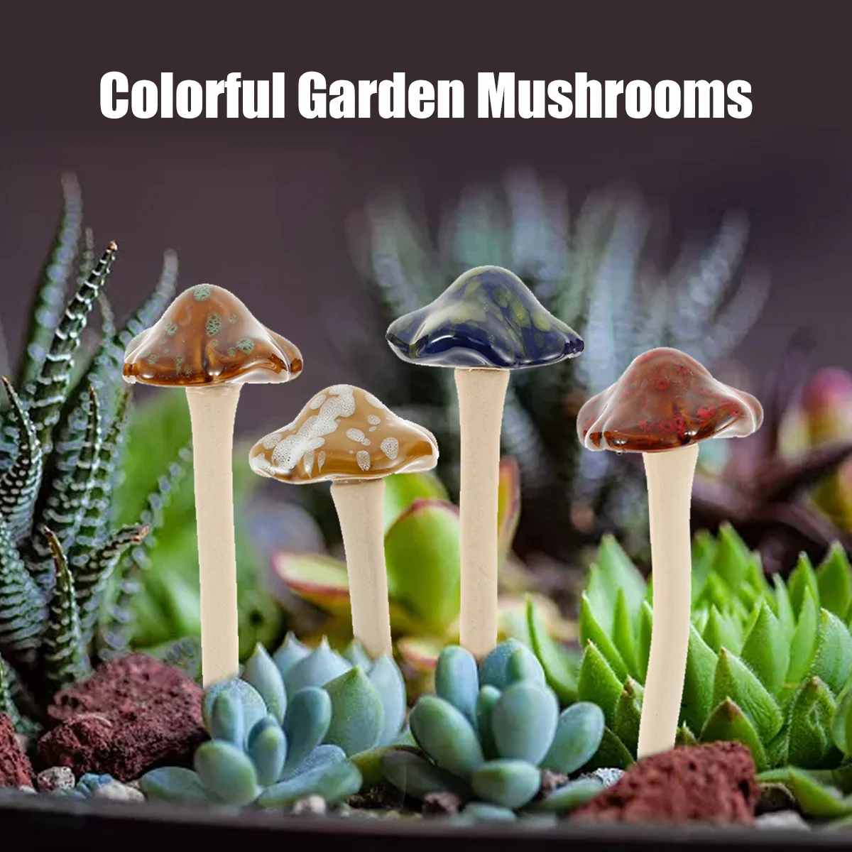 4/8 Pcs Garden Mushrooms Decoration Ceramics Toadstool Mushroom Statue Crafts Corrosion-Resistant Non-Fading Courtyard Ornament