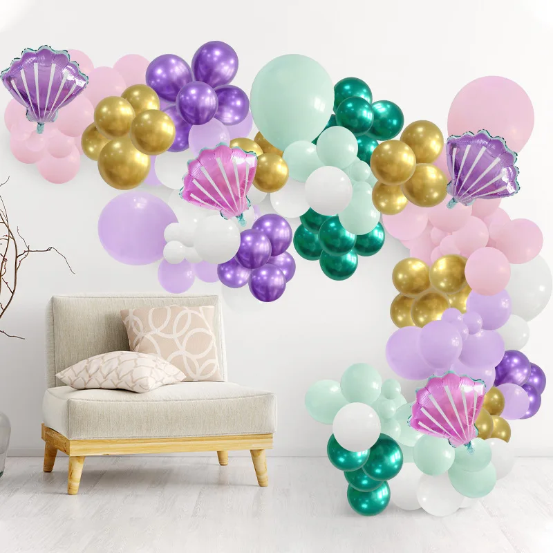 

Разноцветные воздушные шары, украшение для свадьбы, дня рождения, набор аксессуаров для воздушных шаров, многоцветная алюминиевая пленка «рыбий хвост», 97 шт.