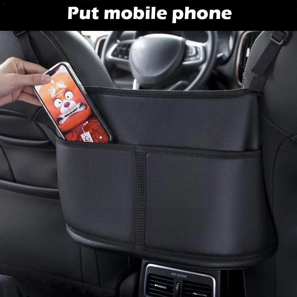 Leather Car Handbag Holders Car Organizers and Storage Front Seats Gap