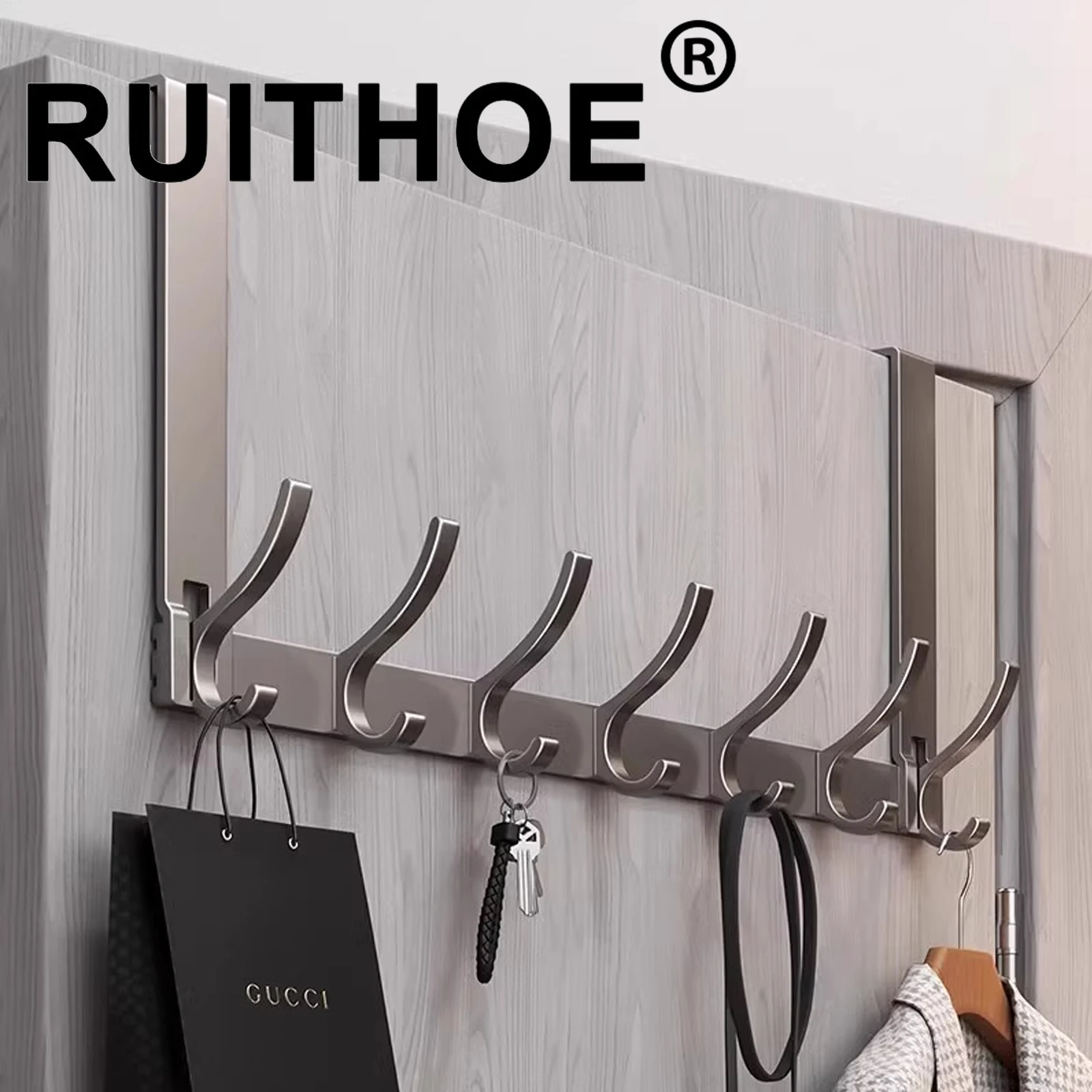 Over-the-Door Organizer Rack for Clothes, Coats, Hats, and Towels - Easy Installation