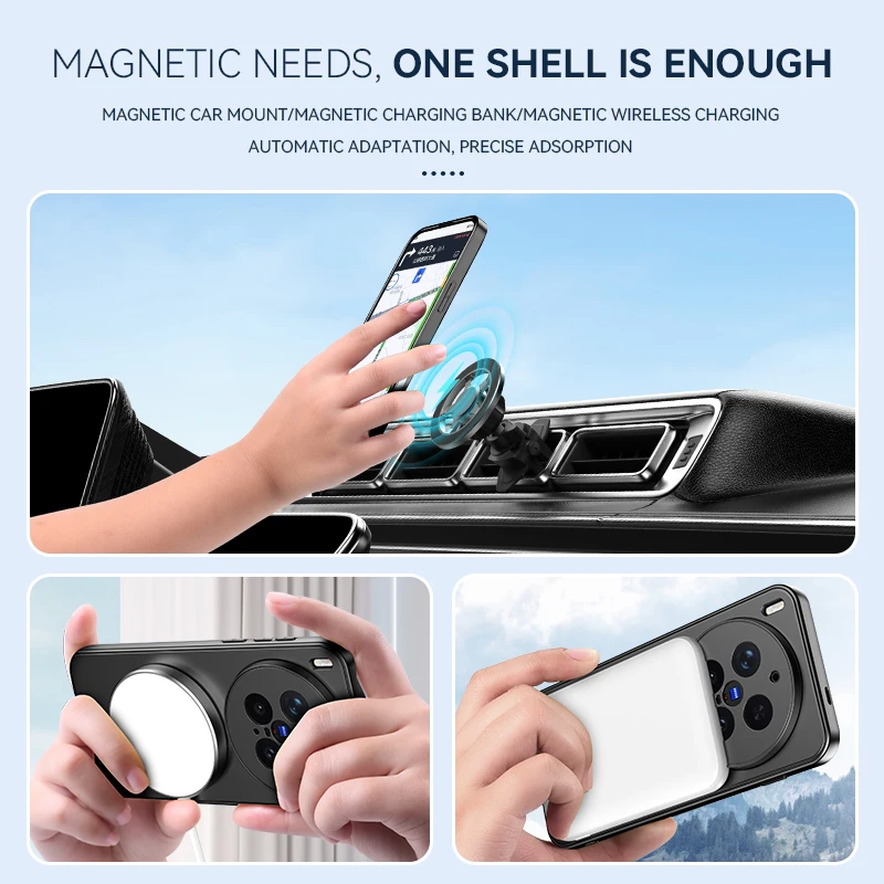 Metallic Paint Magnetic Charging Stand Drop-Proof & Fingerprint-Resistant Phone Case