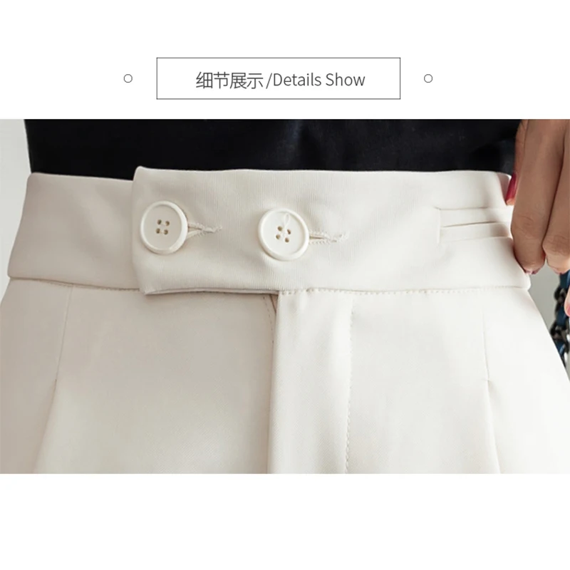 Summer New High Waist Loose Casual Fashion Solid Color Wide Leg Suit Shorts Women Simple All-match Short Pants Female Clothes