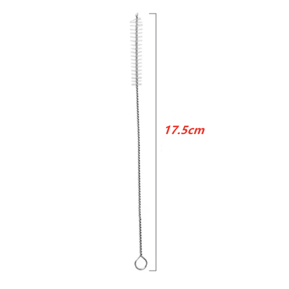10pcs 6mm Drinking Straws Cleaning Brushes Stainless Steel Soft Hair Glass Tube Cleaner Reusable Straw Bottle Cleaning Tools 6