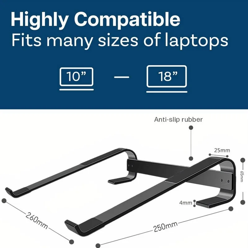 Laptop Stand Ergonomic Cooling Bracket Aluminum Alloy Desktop Holder for MacBook Lenovo HP Dell XPS 10-18inch Notebook Computer 3