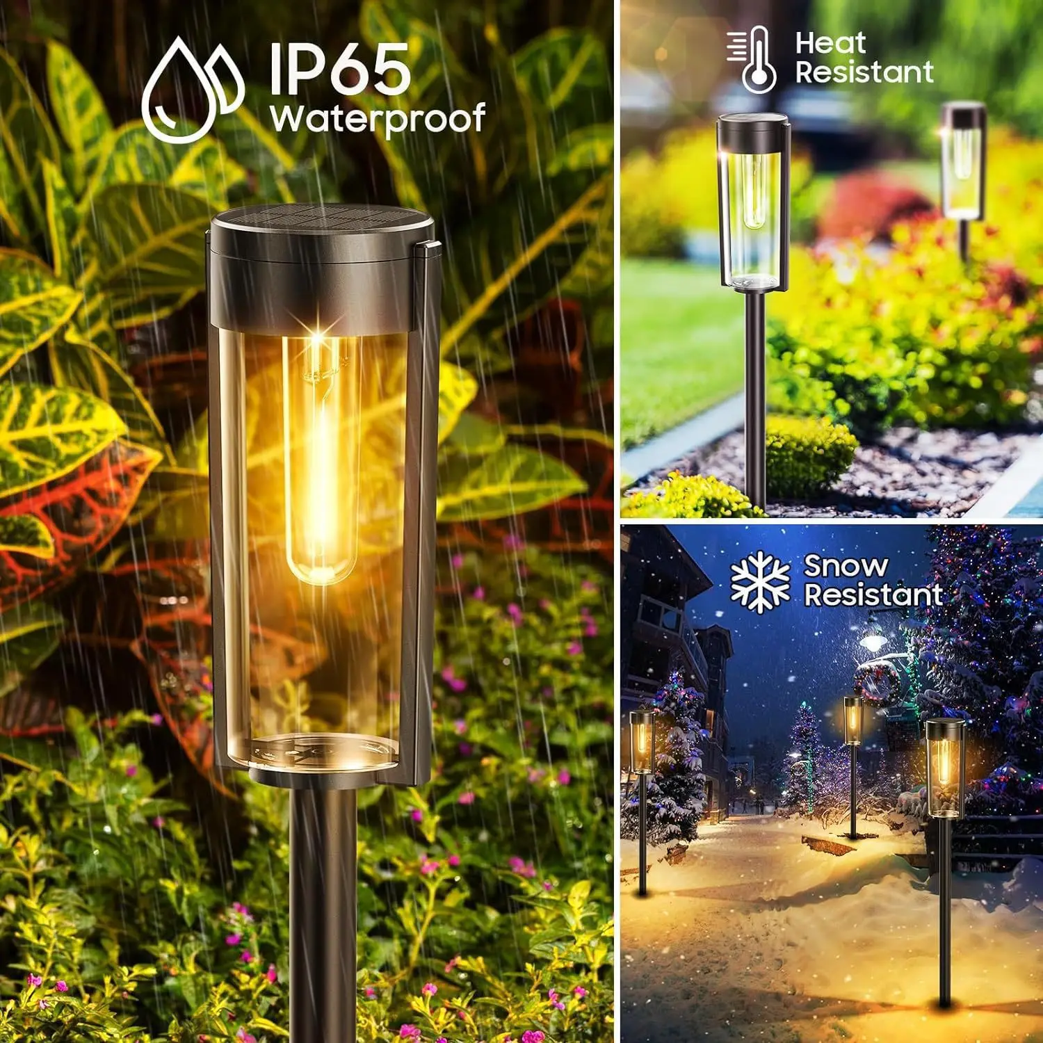 LED Solar Pathway Lights Outdoor  Garden Lamp Waterproof Landscape Lights Lights Walkway Driveway Lawn Patio Garden Decor