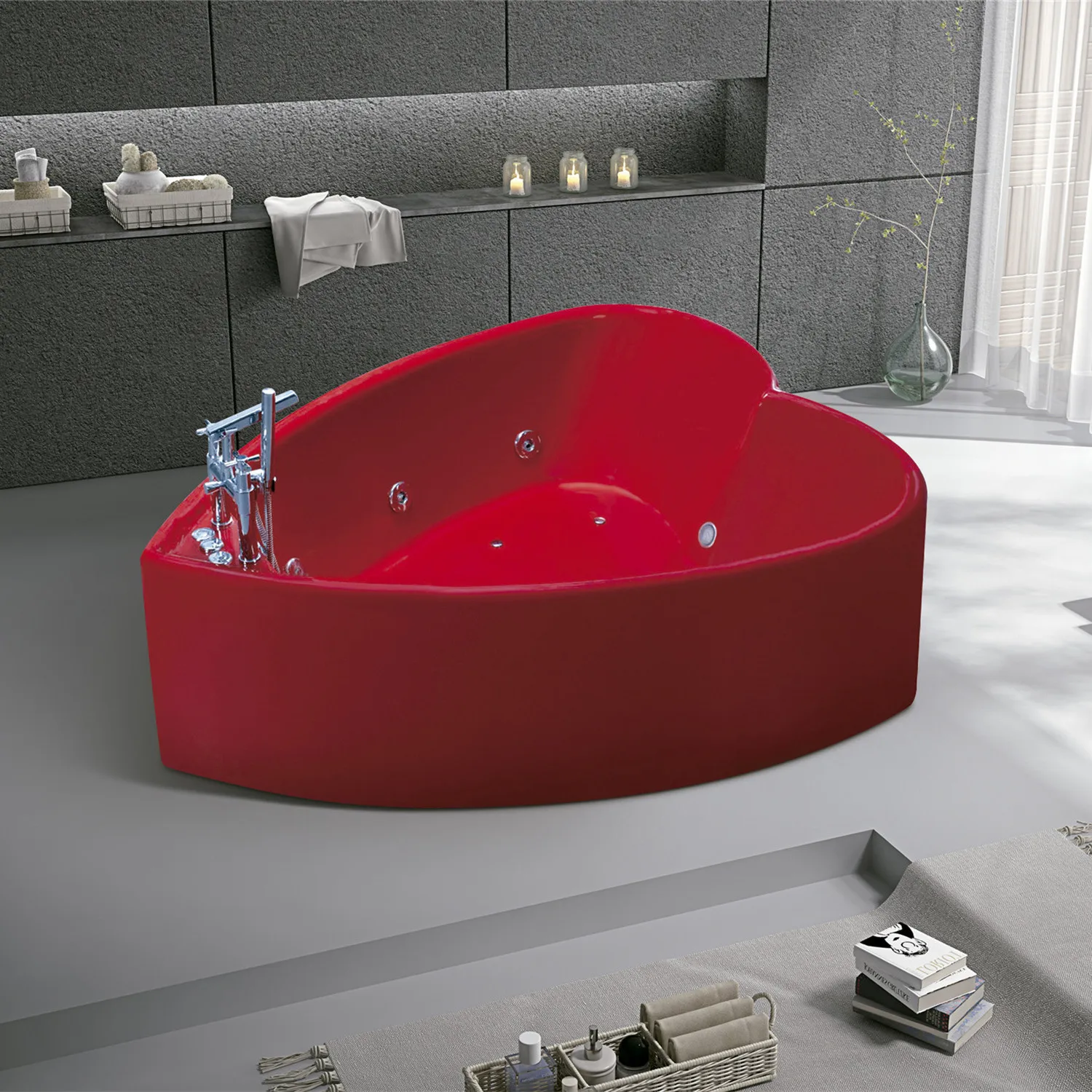1500mm Seamless Docking Surfing Massaging Whirlpool Bathtub Acrylic Hydromassage Three Side Skirts Hot Tub NS7012