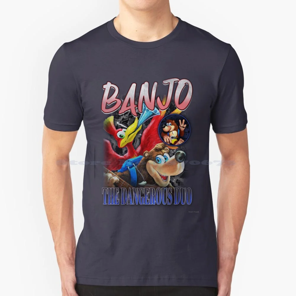 Banjo Vintage Rapper Tee T Shirt 100% Cotone Tee Smash Ultimate Super Smash Bros Ultimate Switch Direct Smash Bros Byleth Smash