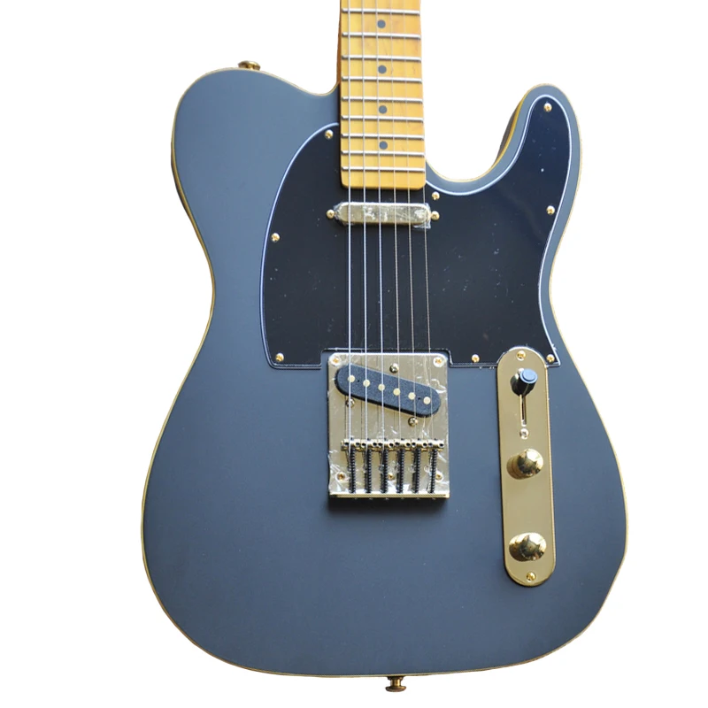 Electric Guitar Gold Accessories Matte Black Body Yellow Border High Quality OTGT-2013
