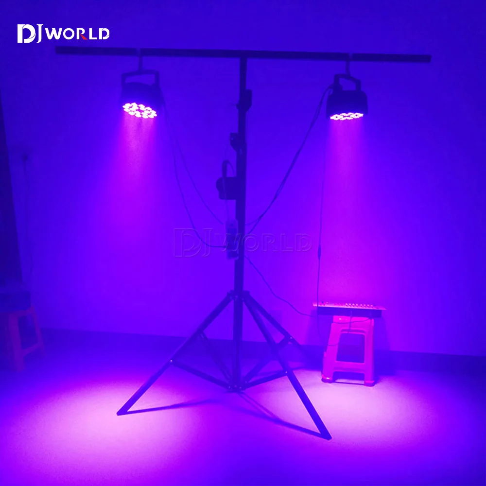 LED Par Light 18x18W Aluminum RGBWA UV 6in1 Flat Par Light DMX512 Professional Stage Lighting Equipment for Disco DJ Party Bar