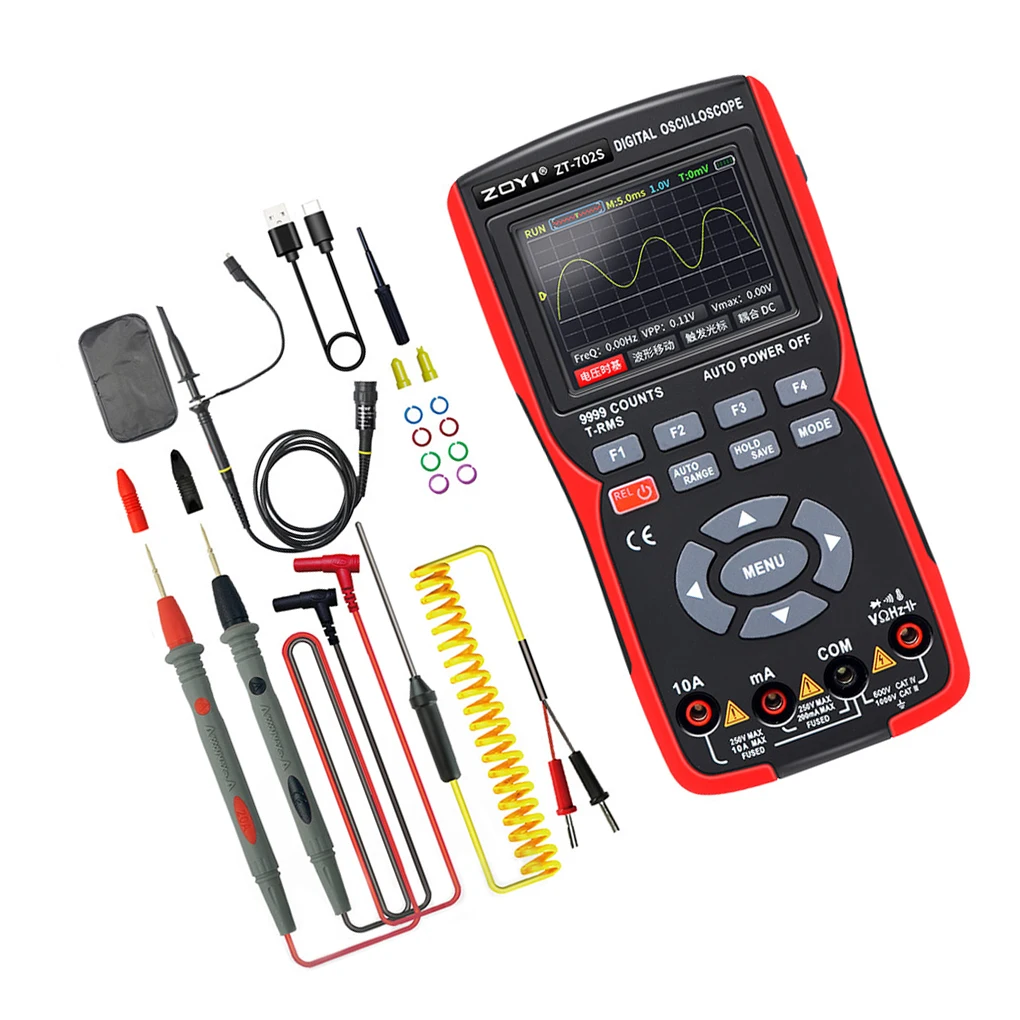 

Digital Oscilloscope 48M GS s Type-C 10MHz Antiflaming Multimeter