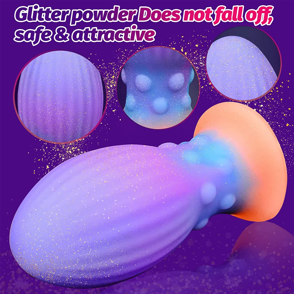 New In Luminous Plug Anal Dildo Colourful Glowing Big buttplug Dildos for Women Huge Butt Plug Adult Anal Sex_voghion.com