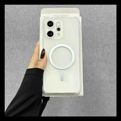 Shockproof Magnetic Wireless Charging Translucent Phone Case with Airbag Protection - OPPO Find X9 Pro (White)
