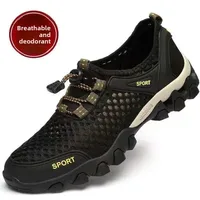 Breathable Mesh Outdoor Hiking Mountaineering Shoes Men's Hollow out Stream Trudging Shoes Anti-slip Shoes Summer New Arrival