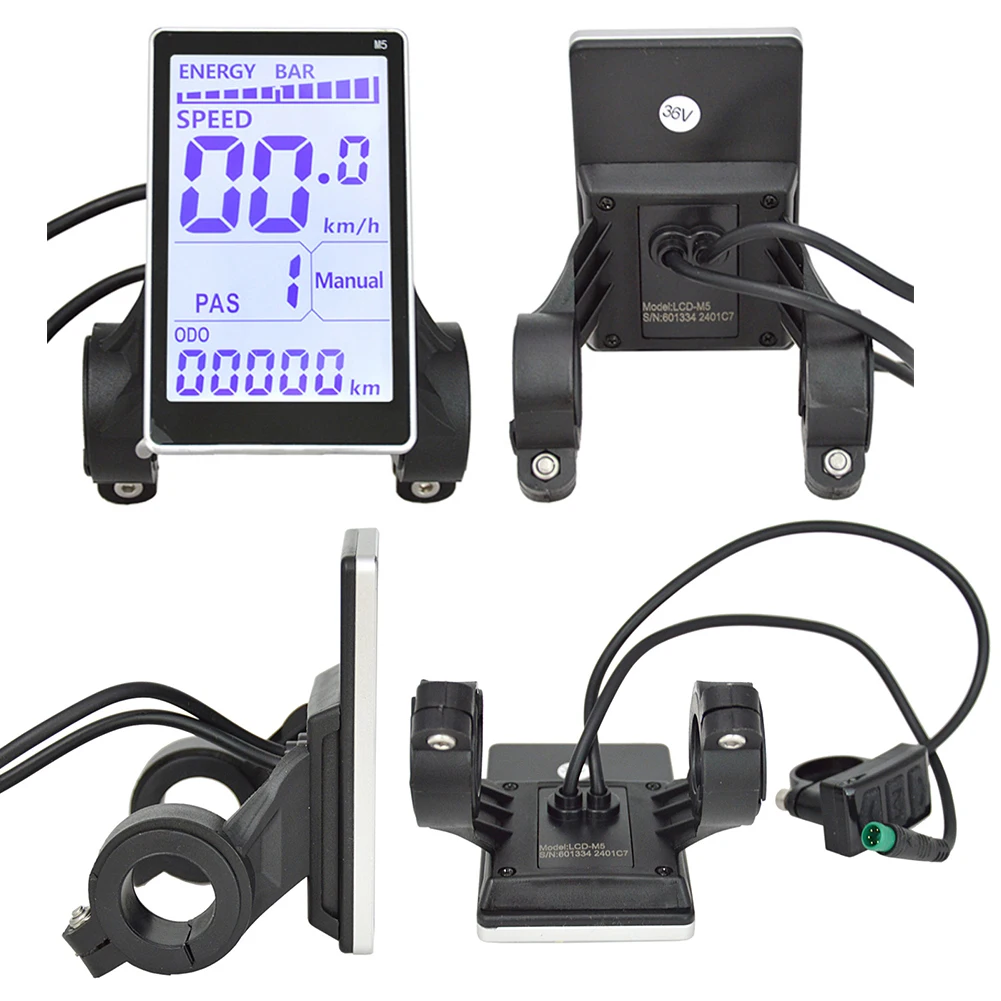 Electric Bike LCD Display Screen 24-48V E Scooter M5 Panel Screen Electric Bicycle LCD Display Meter for Mountain Electric Bike